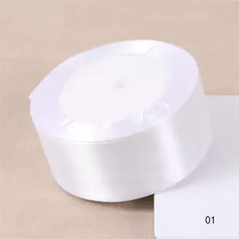 DIY Рождественская и новогодняя одежда, ткань для шитья, белая 25 атласных лент, свадебное украшение, подарочная посылка 25mm белый