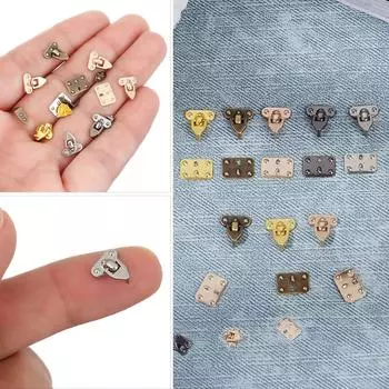 DIY Ручной чемодан Аксессуары Замки для багажника Чехол Угловой протектор Кукольные сумки Детали Мини Металлические поделки Bronze-Box Lock Bottom Gasket