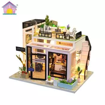 DIY ручной игрушечный дом подарок на день рождения дом минималистичный модель здания в сборе