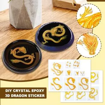 DIY ручной работы 3D кристалл эпоксидной смолы материал для рисования ручная роспись наклейки One Size золотой