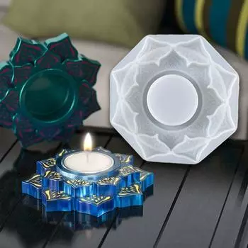 DIY ручной работы круглый подсвечник лотоса цементная штукатурка форма бетонная банка для свечей силиконовая форма эпоксидная смола форма для подсвечника инструмент
