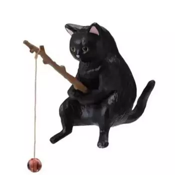 DIY Рыболовные котята Смола Кот Рыбалка Украшение Милые Рыболовные Коты Украшения Акваскейп G