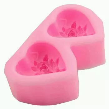 DIY сахар ремесло помадка роза торт плесень в форме сердца мыло свеча формы силиконовые 8.5*5*2.6cm розовый