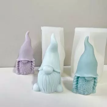 DIY Santa Claus Candle Silicone Molds 3D Faceless Dwarf Scented Candle Plaster Soap Resin Craft Mold Christmas Gift Making Tool
