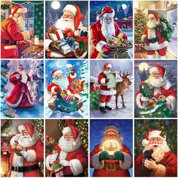 DIY Санта-Клаус 5D алмазная живопись полная круглая дрель мультфильм Алмазная вышивка наборы крестиков настенный художественный подарок домашний декор Full Round 20x30CM