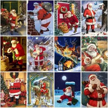 DIY Санта-Клаус 5D алмазная живопись полная круглая дрель Рождественский подарок Алмазная вышивка мультфильм вышивка крестиком ручная работа настенное искусство Full Round 20x30CM