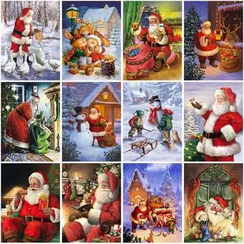 DIY Санта-Клаус 5D алмазная живопись полный круглый набор сверл Рождественский подарок Алмазная вышивка крестиком домашний декор настенное искусство Full Round 20x30CM
