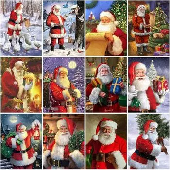 Diy Санта-Клаус 5d алмазная живопись полный круглый дрель мозаика Алмазная вышивка крестиком стены книги по искусству домашний декор Рождественский подарок Full Round 20x30CM