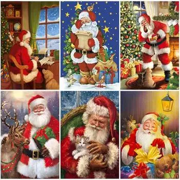 Diy Санта-Клаус 5d алмазная живопись Рождественский подарок мультфильм Алмазная вышивка крестиком ручной работы настенные художественные наборы домашний декор Full Round 20x30CM
