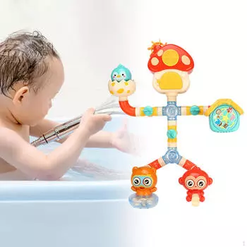 DIY Сборка водопроводной трубы Игрушки для купания Детский душ Интерактивная игрушка Отсоединение Набор труб