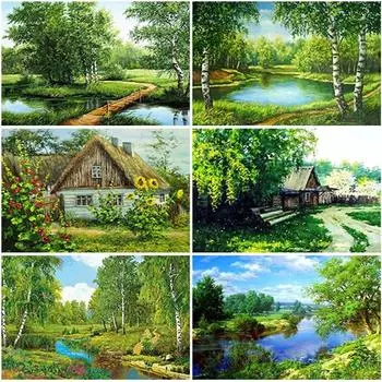 Diy Scenic 5D алмазная живопись полный круглый дрель пейзаж Алмазная вышивка крестиком мозаика настенное искусство домашний декор подарок Full Round 20x30CM