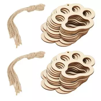 DIY щепки полые следы медведя щепки DIY ручная работа деревянные поделки подвесные украшения