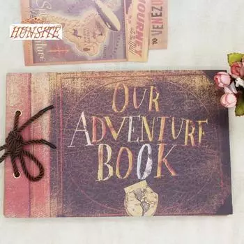 DIY Scrapbook Фотоальбом Приключенческая книга с коробкой, принадлежности для скрапбукинга в стиле ретро коричневый
