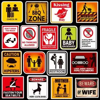 DIY Scrapbook Гитара Автомобильная наклейка Граффити Наклейка Знаки Наклейки Запрещающее напоминание Предупреждение об опасности 50pcs