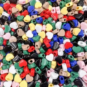 DIY серьги изготовление ювелирных изделий граненые подвески акрил 20 шт. аксессуары цвета макарон DIY браслет 11,7*13,5 мм свободные бусины сердце ювелирные аксессуары розовый