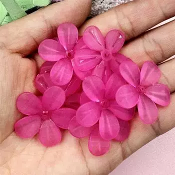 DIY серьги ювелирные изделия для волос матовые полупрозрачные 10 шт. изготовление своими руками 5 лепестков цветка 28,5 мм материал ручной работы сосуд ювелирных аксессуаров розы красного