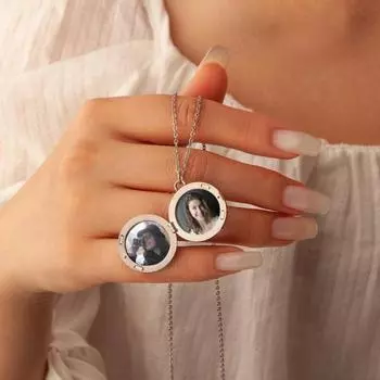 DIY Shell Альбом Ожерелье Магнитные Памятные Украшения Персонализированный Парный Чокер Цепь Подарок золотой