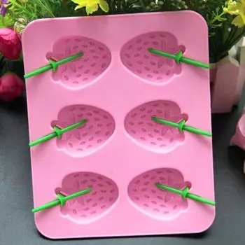 DIY силиконовая удобная креативная форма в форме клубники, форма для льда, десертная форма, лоток для кубиков льда розовый