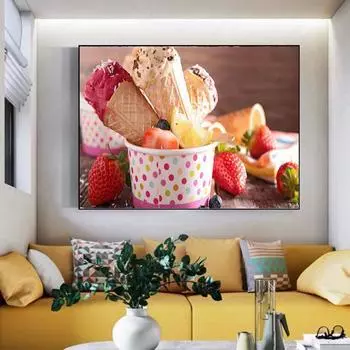 DIY сладкий конус мороженого Алмазная вышивка картины ручной работы стикер мозаика декор для ресторана 20X30CM