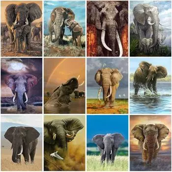 Diy Слон 5D алмазная живопись полная круглая дрель вышивка крестиком животное Алмазная вышивка горный хрусталь домашний декор настенный художественный подарок Full Round 20x30CM