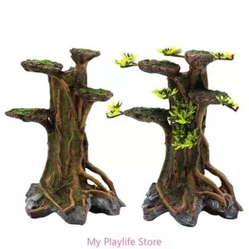DIY смоляной аквариум имитация ствола дерева ландшафт имитация водного растения мода водные растения аквариумы орнамент