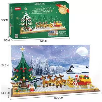 DIY Snowmaking Small Parts Building Block Children Взаимодействие родителей и детей Рождественская строительная сцена Сборка игрушечной модели