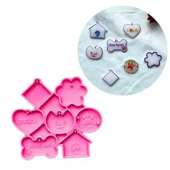 DIY собачья кость бирка для ключей силиконовая эпоксидная форма геометрическая форма для изготовления подвески в форме любви для подарка на День святого Валентина