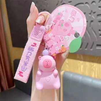 DIY Squeaking Capybara Keychain Party Outfit Decor Key Ring Creative Key Pendant Car