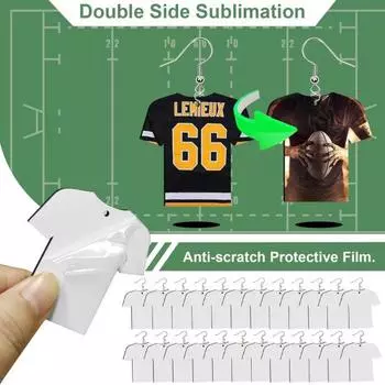 DIY сублимационные серьги, футбольная рубашка, дизайн, двухсторонняя теплопередача, сублимационные серьги, ушные крючки A