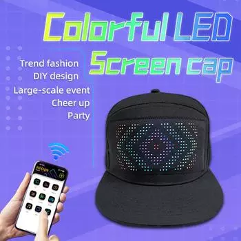 DIY светодиодный дисплей экран Smart Matrix Hat APP Controlled Display Signs Caps Bluetooth бейсболка хип-хоп вечеринка крутой декор