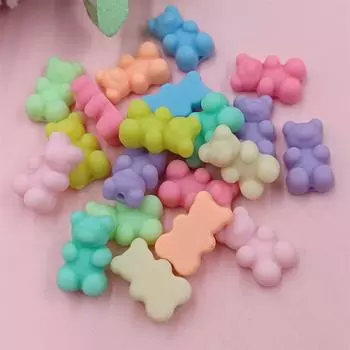 DIY свободные бусины, ожерелье, резиновые милые бусины в форме медведя, изготовление ювелирных изделий, браслеты в форме медведя 18*11 мм, сплошной цвет, 20 шт., аксессуары 11*18mm 20Pcs фиолетовый