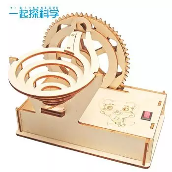 DIY Technology Малое производство Деревянные электрические треки Стальные шариковые горки Строительные блоки ручной работы Собранные игрушки для учащихся начальной и средней школы древесина