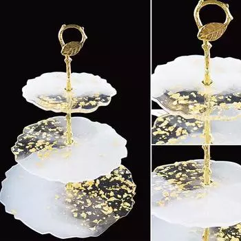 Diy трехслойный фруктовый лоток чайный лоток силиконовая форма эпоксидная смола лоток смола плесень as the picture