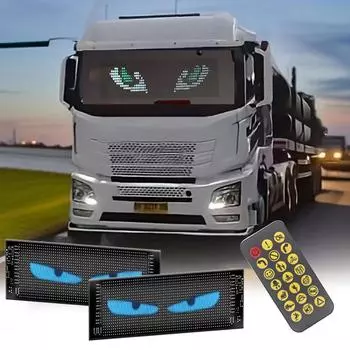DIY Truck Eye LED Pixel Panel Lighting Граффити Прокрутка Текстовая Доска Лобовое Стекло Рекламный Экран Светодиодный Дисплей Для Грузовика W0J0