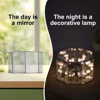 DIY Тюльпан Лампа 2-в-1 Восьмиугольный Зеркальный Цветок Ночной Светильник Незаконченный Ручной Работы Декоративная Лампа US Plug фиолетовый