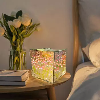 DIY Тюльпан Ночник Материал Упаковка Прикроватная Лампа Акриловый Цветок Морской Эффект Годовой Подарок 16 Pink Flowers