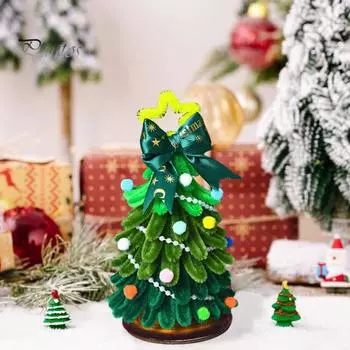 DIY Twist Stick Рождественская елка Мини DIY набор для изготовления елки Скрученные рождественские елочные украшения Настольная фигурка для домашнего декора вечеринки свадьбы B