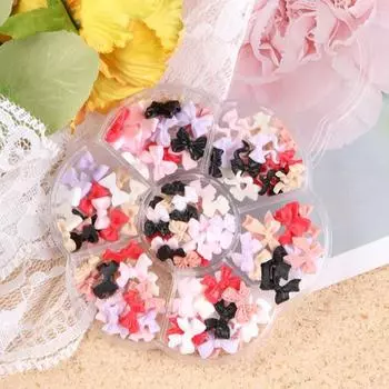 DIY украшения ногтей смешанные банты дизайн ногтей смола ремесло 3D дизайн ногтей подвески маникюр орнамент аксессуары разноцветный