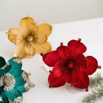 DIY украшения рождественские искусственные цветы 20 см рождественский декор высокое качество искусственный цветок Рождество шампанского