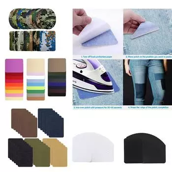 DIY утюг для ремонта, ремонтные нашивки, джинсы, брюки, куртка, пальто, наклейки, аппликации 24Pcs Black разноцветный