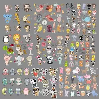 DIY утюг переводные картинки милые животные нашивки набор печать на детской рубашке шляпа теплообменные наклейки на носки рюкзак моющиеся Parches