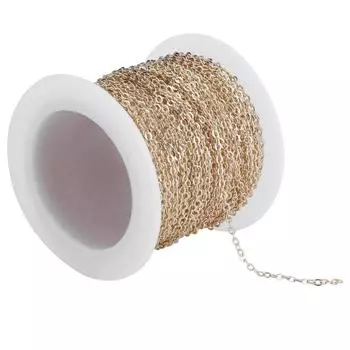 DIY ювелирные аксессуары 10 метров крест O плоская цепь катушка оптом для браслета ожерелья удлинительKC золотой