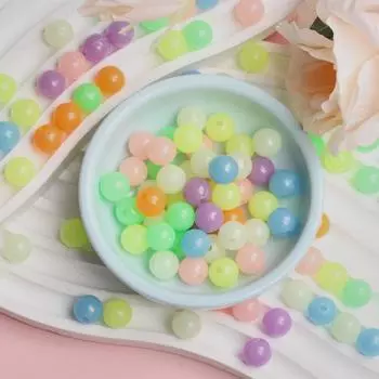 DIY ювелирные аксессуары 200 шт. круглые бусины конфетного цвета акриловые ожерелья браслеты изготовление светящиеся ручная работа 6 мм/8 мм/10 мм материалы креативные бусины 6mm разноцветный