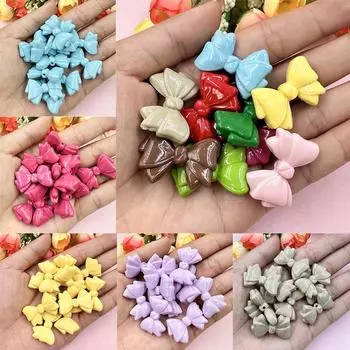 DIY ювелирные аксессуары 30 шт 19,2*29,2 мм свободные бусины акрил для изготовления браслетов материал ручной работы модные бусины-банты серый