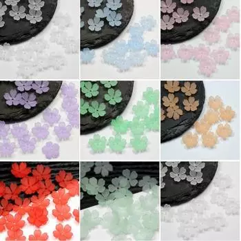 DIY ювелирные аксессуары ручной работы перламутровый вишневый цветник 15 мм для браслета серьги изготовление матовых окрашенных цветочных бусин 100 шт пластик Frosted розовый