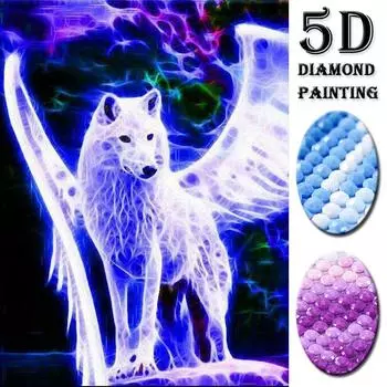 DIY Вышивка крестиком Алмазная картина Волк Украшение Алмазная мозаика Картины ручной работы Домашний декор 20x30cm/7.9x11.8