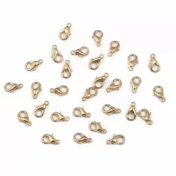 DIY Высококачественная застежка-карабин 10 шт./лот браслет Популярная горячая распродажа цепочка модная бижутерия фурнитура сплав 10-21 мм крючки для ожерелья бусины 12mm золотистый