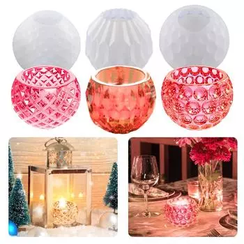 DIY Wave Point Candle Holder Silicone Mold Epoxy Resin Storage Box Mould Jewelry Ornament Craft Making Tool Household Supplies