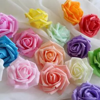 DIY вечеринка дома головки искусственные свадебные розы пенопластовые цветы декор для вечеринки 6 см PE букет 10 шт аксессуары жёлтый