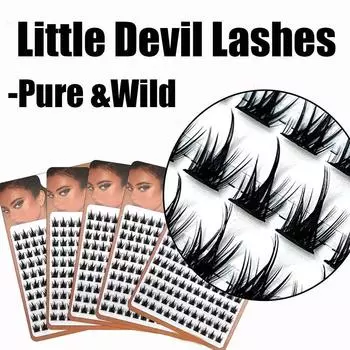 DIY Wild little Devil Eye пушистые накладные ресницы натуральные сегментированные одиночные пучковые ресницы инструменты для макияжа mixed